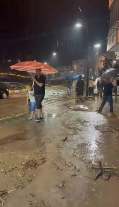 Giresun&rsquo;da şiddetli yağışlar sonrası derelerin su seviyesi y&uuml;kseldi
