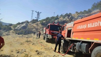 Gölbaşı’nda orman yangını korkuttu.