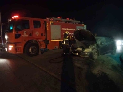 Hassa&rsquo;da otomobil yangını