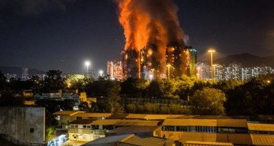 Hong Kong'daki yangın faciasında can kaybı 36'ya y&uuml;kseldi