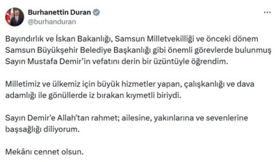 İletişim Başkanı Duran’dan Mustafa Demir için taziye mesajı
