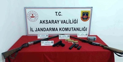 Jandarmanın operasyonunda tabanca ve tüfek ele geçirildi