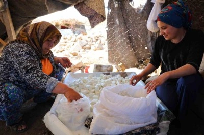 Yaylacıların peynir ve çökelek üretimi sürüyor