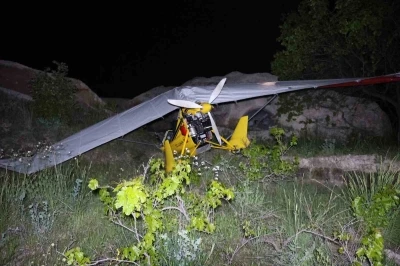 Microlight hava aracı y&uuml;rekleri ağza getirdi