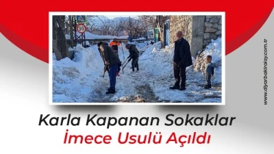 Karla Kapanan Sokaklar İmece Usul&uuml; A&ccedil;ıldı