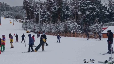Kars&rsquo;ta kayak heyecanı