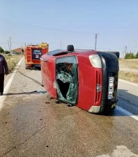 Konya’da otomobil devrildi: 4 yaralı