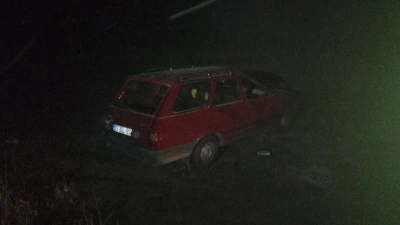 Köpeğe çarpmamak için manevra yapan otomobil tarlaya uçtu: 2 yaralı