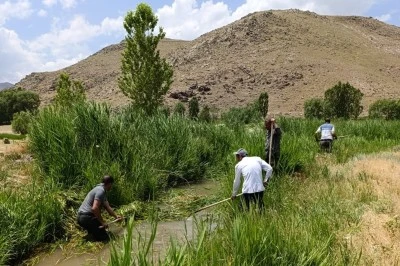 Köylüler imece usulü çalışıyorlar