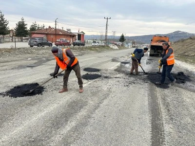 Kulp-Diyarbakır Yolundaki &Ccedil;ukur ve T&uuml;msekler Karayolları Ekipleri Tarafından Onarıldı