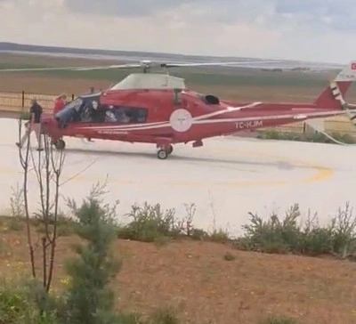Kulu’da kalp krizi geçiren hasta için helikopter ambulans havalandı