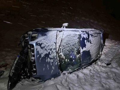 Malatya’da otomobil şarampole yuvarlandı: 1 yaralı