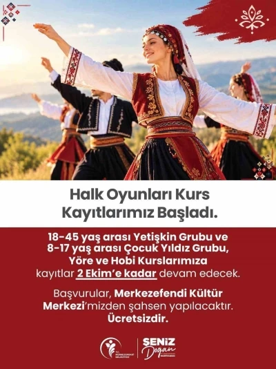 Merkezefendi&rsquo;de halk oyunları kurs kayıtları başladı