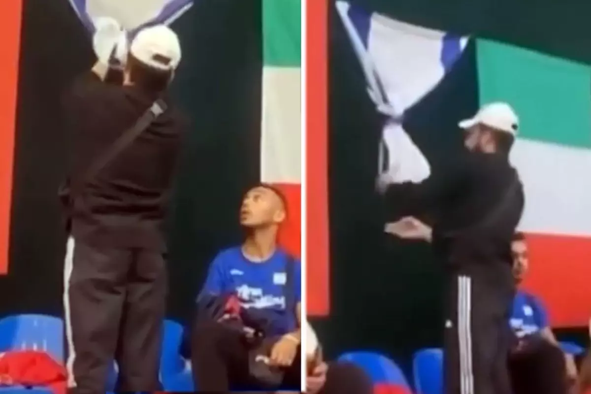 Milli sporcumuz İsrail bayrağına düğüm attı