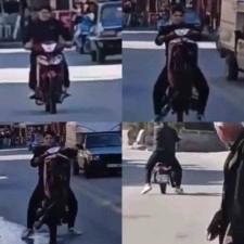 Motosikletin önünü kaldırdı, 41 bin TL ceza yedi