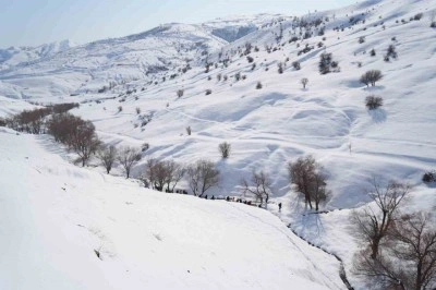 Muş’ta doğa tutkunları Karlı Dere’yi gezdi