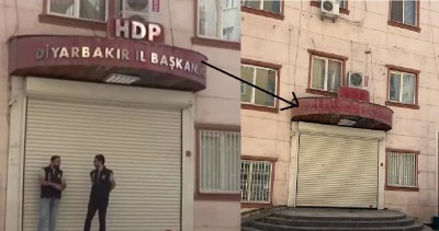 Önce kepenk sonrada tabelayı indirdiler!