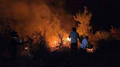 Orman yangınına kahramanca müdahale