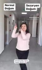 Sağlık çalışanlarından normal doğum için danslı paylaşım