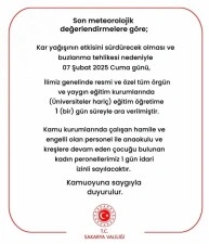 Sakarya’da eğitime 1 günlük daha kar engeli