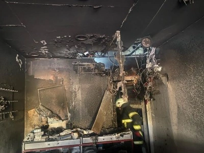 Samandağ’da telefoncuda yangın çıktı