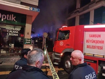 Samsun’da çiçekçi dükkanında yangın