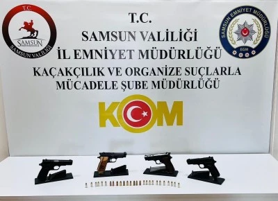 Samsun’da Kaçak Silah Operasyonu: 4 Ruhsatsız Tabanca Ele Geçirildi