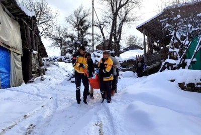 Samsun’da sağlık ekipleri, zorlu kış şartlarında görev başında