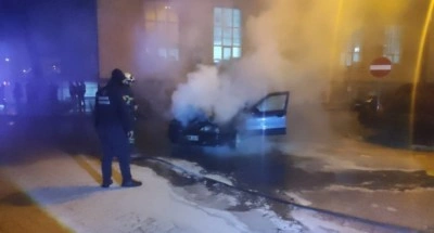 Samsun’da seyir halindeki araçta yangın