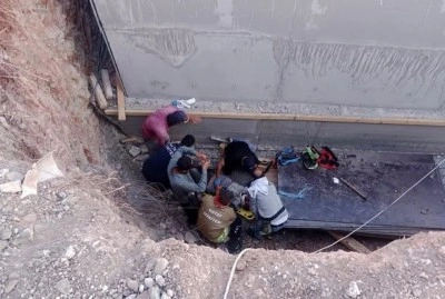 Şantiyede temele düşen şahıs yaralandı