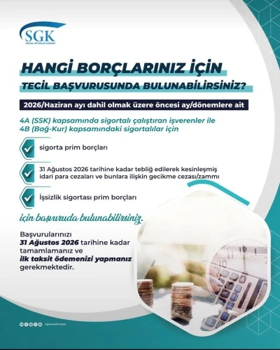 SGK bor&ccedil;lularına b&uuml;y&uuml;k kolaylık