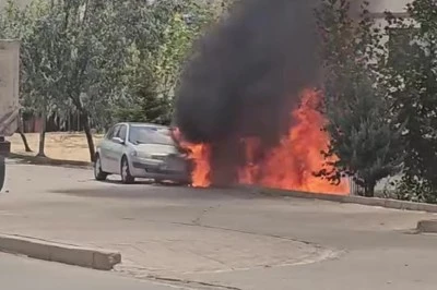 Şırnak’ta araç alev aldı