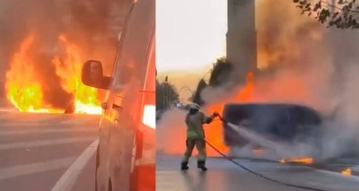 Sultangazi&rsquo;de seyir halindeki ara&ccedil; alevlere teslim oldu