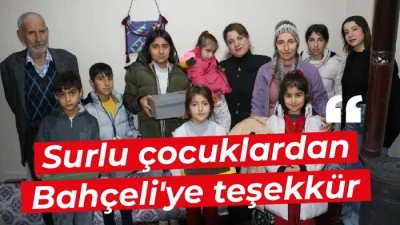Surlu &ccedil;ocuklardan Bah&ccedil;eli'ye teşekk&uuml;r