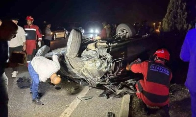 Takla atan araçta sürücü hafif yaralandı