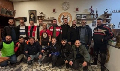 Tavşanlılı motorculardan Kahveci Ali’ye sürpriz ziyaret