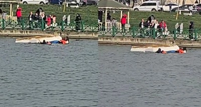 Tekirdağ’da deniz bisikletiyle tur atan 4 kişi göle düştü