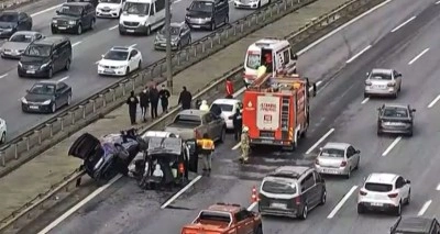 TEM Otoyolu’nda zincirleme kaza: 2 yaralı