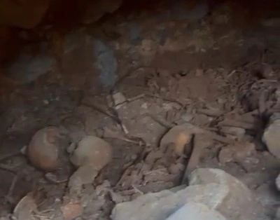 Temel açma çalışması sırasında korkunç manzara