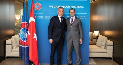 TFF Başkanı Hacıosmanoğlu, UEFA Başkanı Ceferin ile buluştu