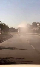 Tozu dumana katan kamyon sürücüsüne ceza