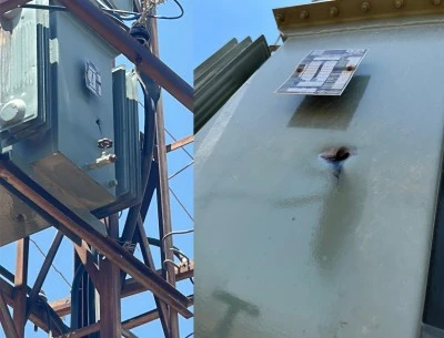 Trafoya silahla ateş etmişler!