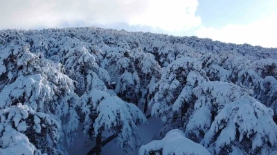 &Ccedil;amlık&rsquo;ta kar manzarası havadan g&ouml;r&uuml;nt&uuml;lendi