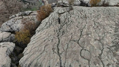 Taşın &uuml;zerinde su kollarının minyat&uuml;r&uuml; ortaya &ccedil;ıktı