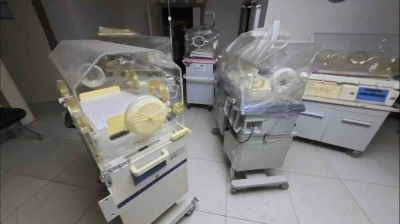 Yenidoğan &ccedil;etesinden geriye kalan hayelet hastanenin i&ccedil;i g&ouml;r&uuml;nt&uuml;lendi