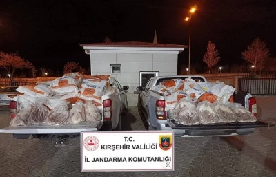 Yol Kontrol&uuml;nde 1.2 Ton Ka&ccedil;ak Kaz Eti Yakalandı