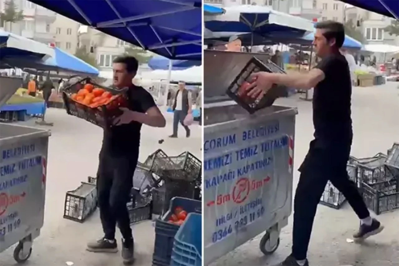 Çöpe domates döken pazarcı ve hal esnafına rekor ceza