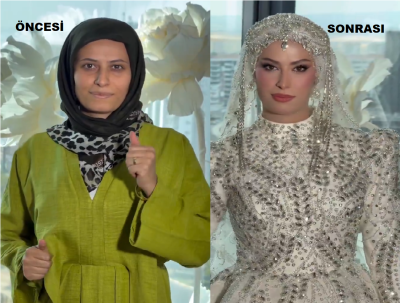 Diyarbakır&rsquo;da Gelinin Makyaj &Ouml;ncesi ve Sonrası G&ouml;r&uuml;nt&uuml;s&uuml; Dikkat &Ccedil;ekti