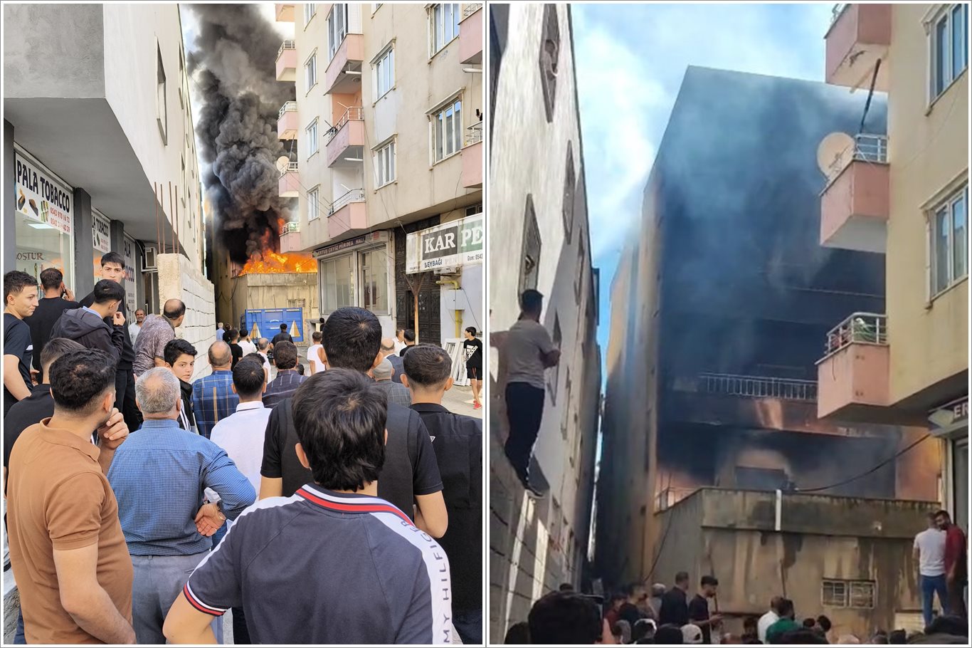 Batman Kozluk’ta Sebze Kasalarının Tutuşmasıyla Bina Yangını